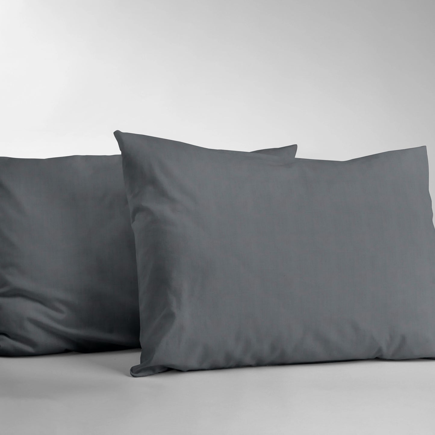 Bedsheet Set Premium Pure Cotton 350 TC Sateen Plain Solid Grey Colour 4 Piece