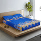 Fitted Bedsheet Set Pure Cotton 3 Piece set Large Royal Crown on Blue