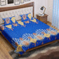 All Weather Quilted Comforter Set Soft and Plush Large Royal Lantern Print on Blue