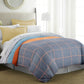Duvet/Quilt Covers Soft Plush Pure Cotton Printed Checks on Grey