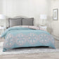 Duvet/Quilt Covers Soft Plush Pure Cotton Printed Royal Floral on Sea Green and Grey