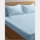 Bedsheet Set Premium Pure Cotton 350 TC Sateen Plain Solid Steel Blue Colour 4 Piece