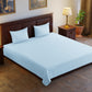 Bedsheet Set Premium Pure Cotton 350 TC Sateen Plain Solid Steel Blue Colour 4 Piece